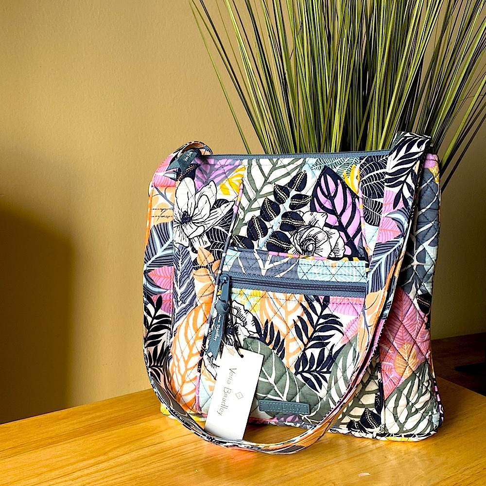 NEW Vera Bradley Palm Floral Crossbody Hipster Bag